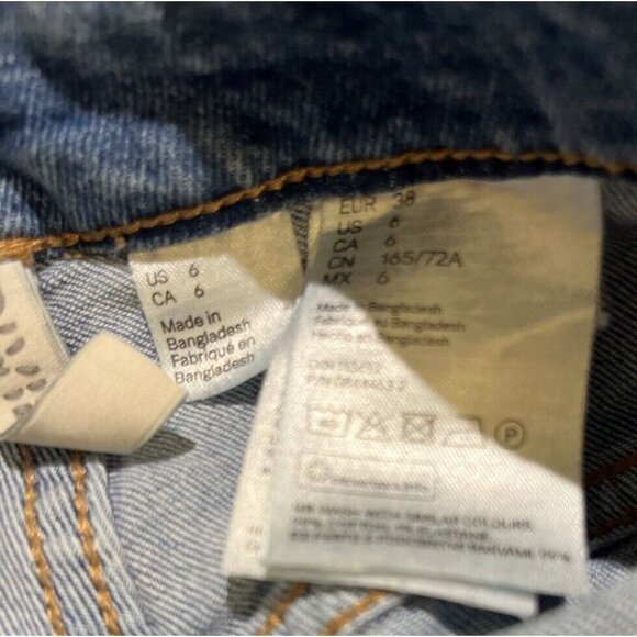 H&M Divided Women"s Sz 6 Blue High Rise Mom Jeans Button Fly Denim Cropped City - Picture 6 of 11